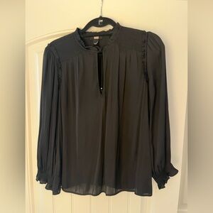 PAIGE Elegant Black Long Sleeve Blouse